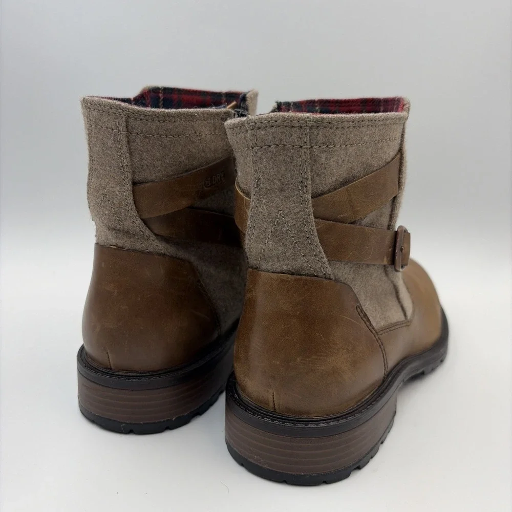 Merrell Legacy Buckle Waterproof Boots Leather Heel Zip Women's Size 7.5/38